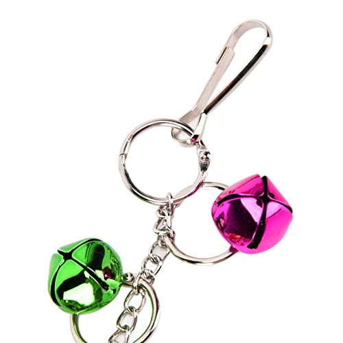 Hanging Bird Mirror Toy with Colored Bells for Parakeets