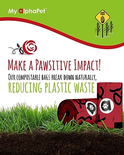 Compostable Dog Poop Bags (240 Count (Pack of 1) / Rose Scented)