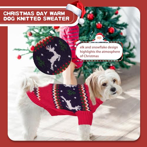 Dog Christmas Sweater (Small / Christmas Red)