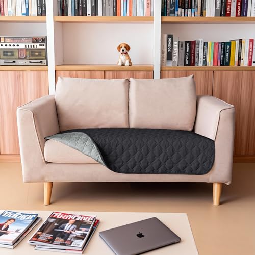 Waterproof Loveseat Cover (32x53 Inch (Pack of 1) / Dark Charcoal/Light Charcoal)