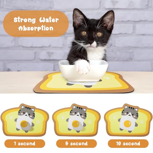 Cat Food Mats for Floor (Egg / 17.7"L x 9.8"W)
