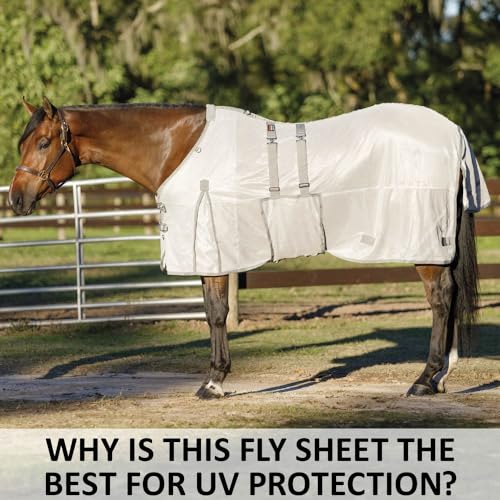 Soft Interlock Mesh II Horse Fly Sheets (Horse Size 74 / Horse Euro Bellyband / Silver)