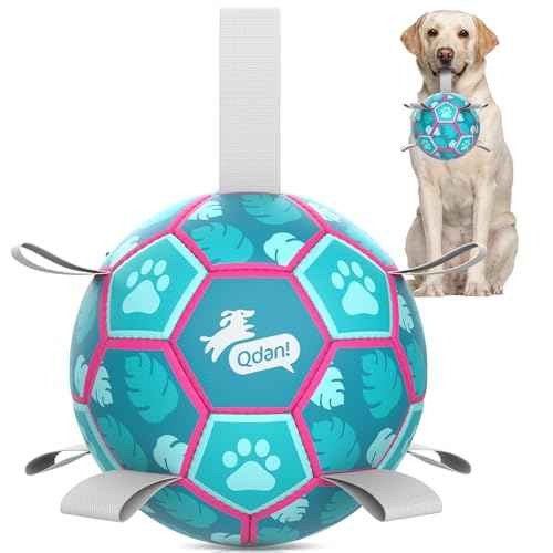 Dog Toys Soccer Ball with Straps (Lake Blue / Medium Size 2 (6 Inch))