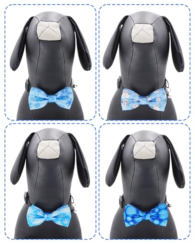 10 Pack Winter Dog Bowties for Large Dogs Sliding on Collar (M/L)