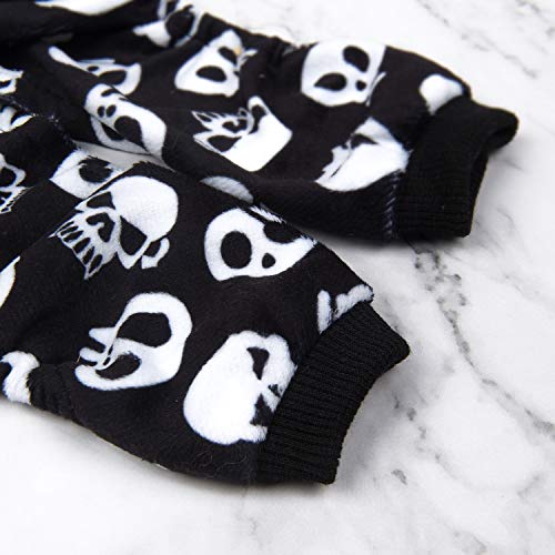 Dog Halloween Pajamas Puppy Onesies Small Dogs Soft Pjs Coat Cat Apparel Comfy Pet Christmas Clothes Outfit Doggie Bodysuit (XX-Large / Skulls)