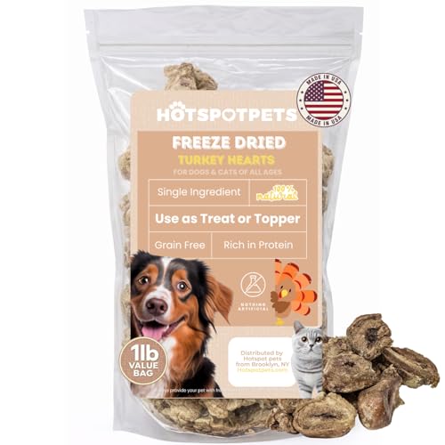 Freeze Dried Turkey Hearts Treats for Cats & Dogs