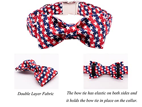 Patriotic Dog Collar with Bowtie (Star / Small (Pack of 1))