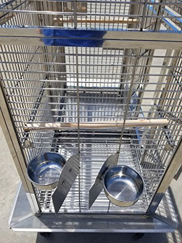 XL Size Full 304 Stainless Steel Double Macaw Cockatoo Parrot Bird Pet Breeder Cage w