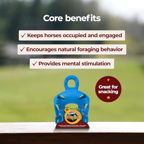 Horsemen's Pride Jolly Hay Ball Stall Toy for Horses (Blue / 8")
