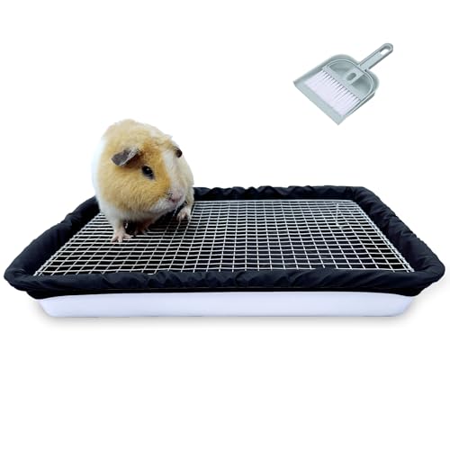Guinea Pigs Litter Box with Stainless Steel Grid & 2 Reusable Liners