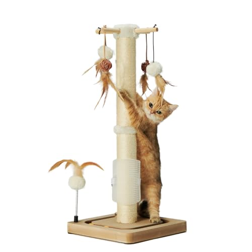 Cat Scratching Post 27 Inches Sisal Scratch Posts for Indoor Cats (27 inches)