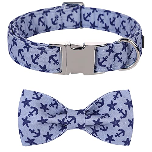 Dog Collar with Bowtie (Anchor / XX-Small (Pack of 1))