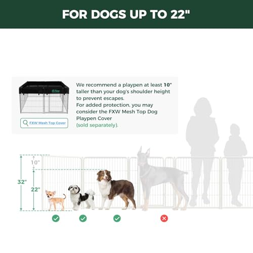 Homeplus Indoor Dog Playpen with Divider Connectors (White / 32"H)