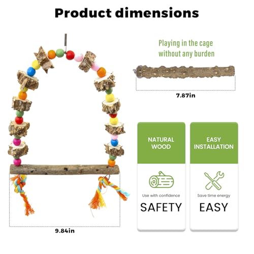 Bird Swing & Chew Toy for Parakeets (multicolored)