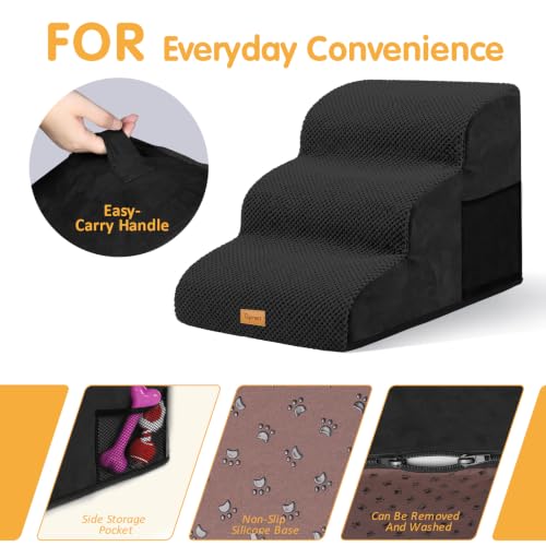 3 Tiers Foam Dog Ramps (Black / 23.6*15.7*15.7)