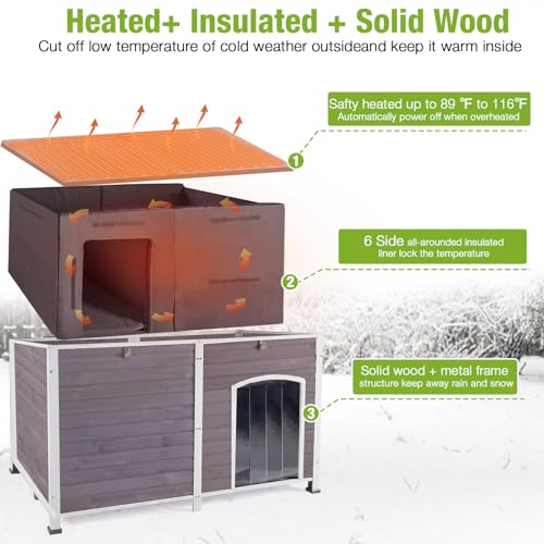 Extra Large Heated Dog House for Large Dogs