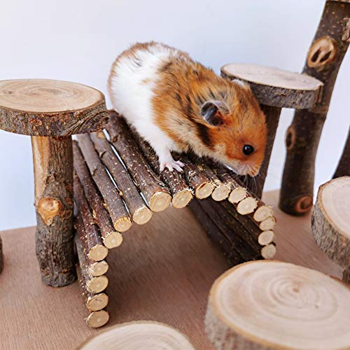 Wooden Hamster Bridge (Platform of climbing ladder and bridge)