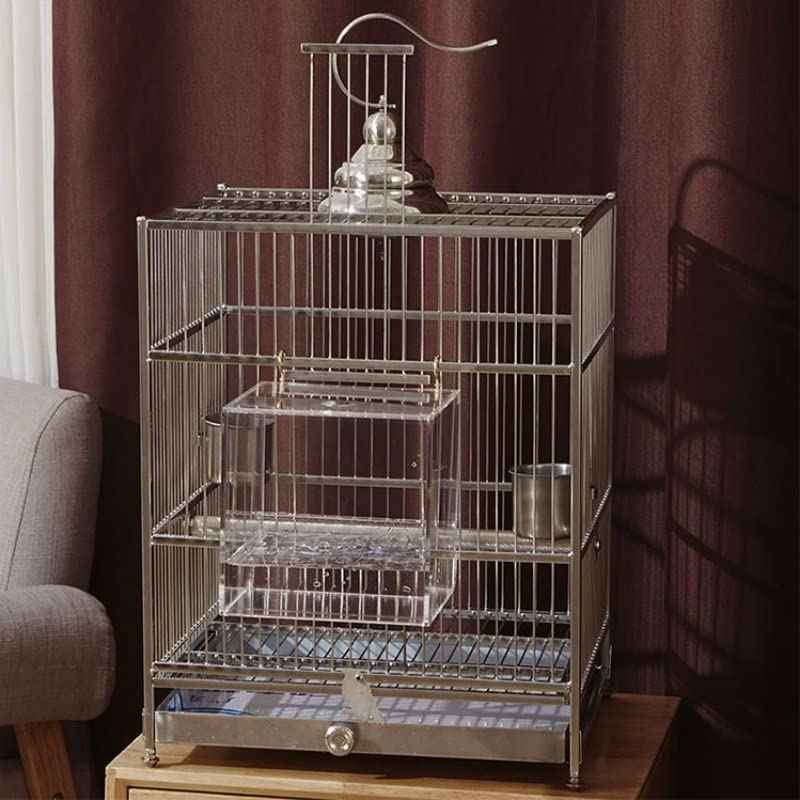 Metal Rectangle Bird Cage Stainless Steel Bird Cage Parrot Bird Cage Outdoor Portable Birdcage for Decoration Houses (Bird Cage)