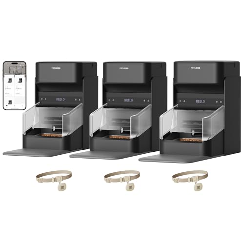 RFID Automatic Cat Feeders for 3 Cats (Black / 3L*3 Packs)