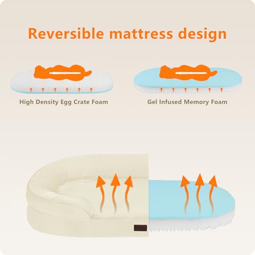 Orthopedic Waterproof Medium Dog Bed Sofa (Beige / Medium(36 x 25.5 x 6 inch))
