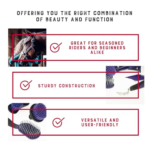 6 Piece Horse Grooming Kit (Purple/Black)