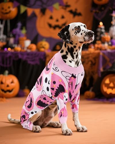 4 Pack Halloween Fleece Dog Pajamas Warm for Large Dogs (X-Large)