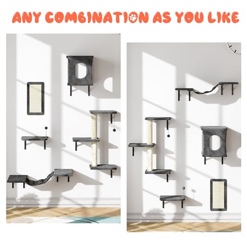 Cat Wall Shelves Set (Dark Grey)