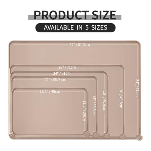 Silicone Pet Feeding Mat (Taupe / 24" x 16")