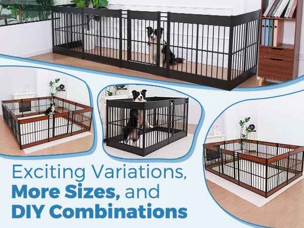 Furniture Style Dog Playpen (Rustic Brown / 6 Panels (27.5" High))