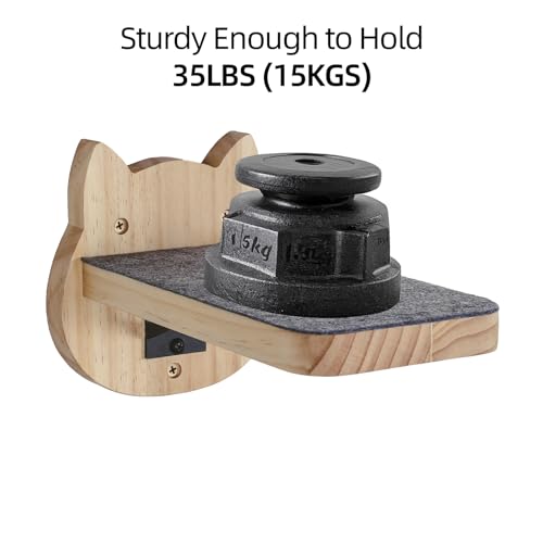 Natural Solid Wood Cat Wall Floating Steps (Burlywood)