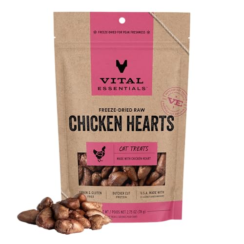 Freeze Dried Raw Chicken Hearts Cat Treats (2.75 Ounce (Pack of 1))