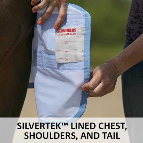 Adjusta Fit Mosquito Mesh Hybrid II Horse Fly Sheets (Horse Size 86 / VTEK Bellyband / Blue)
