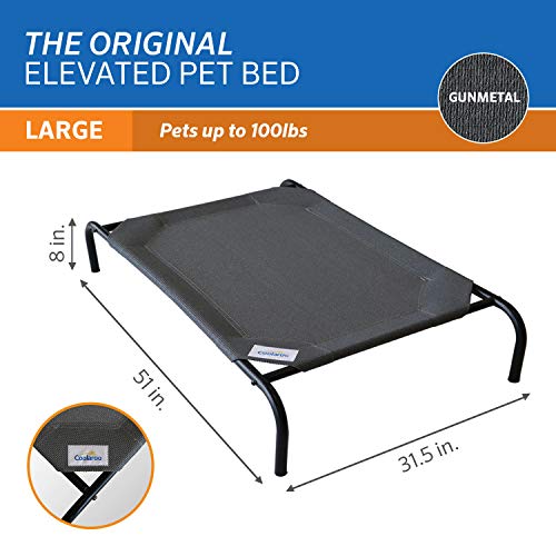 Original Elevated Dog Bed (Large Dog Bed / Gunmetal (Pack of 1))
