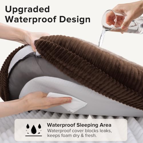 Fluffy Orthopedic Dog Bed for Extra Large Dogs (Dark Brown / XXL (48"x 36"x 7.5"))