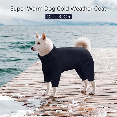 Dog Fleece Pajamas (XS / Dark Blue)