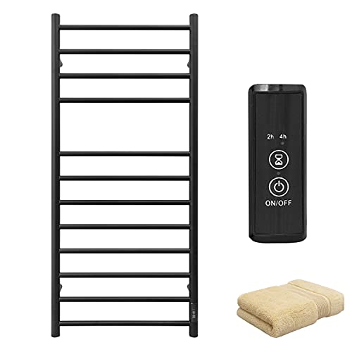 Towel Warmer Wall Mounted with Built (12 Bars / Matte Black)