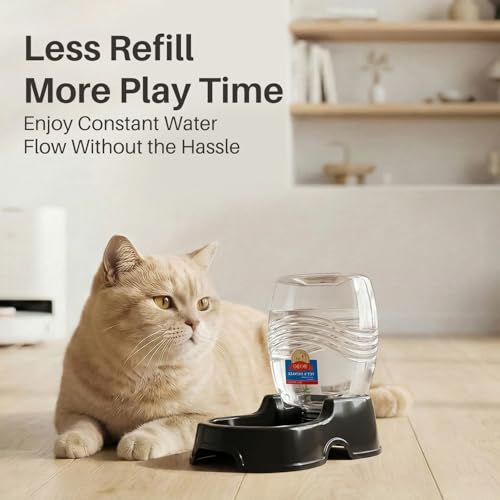 Gravity Pet Water Dispenser for Cats & Small Dogs (Black / 0.9 L)