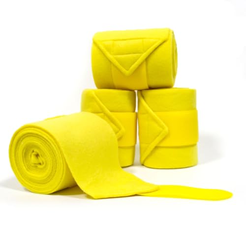 Horse Polo Leg Wraps Soft Fleece Wraps Equestrian Leg Bandage 4 (Yellow / Full(10ft))
