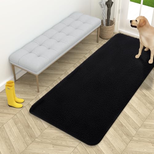 Dog Door Mat for Muddy Paws 54x24 (Black / 54" X 24")