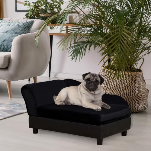 Luxury Fancy Dog Couch with Hidden Storage for Puppies (Black)