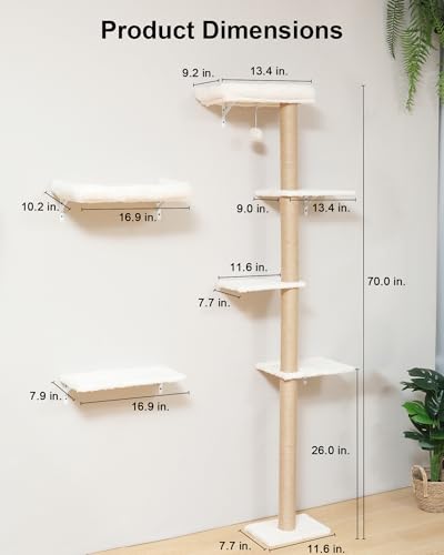 Cat Wall Shelves Set (Beige)
