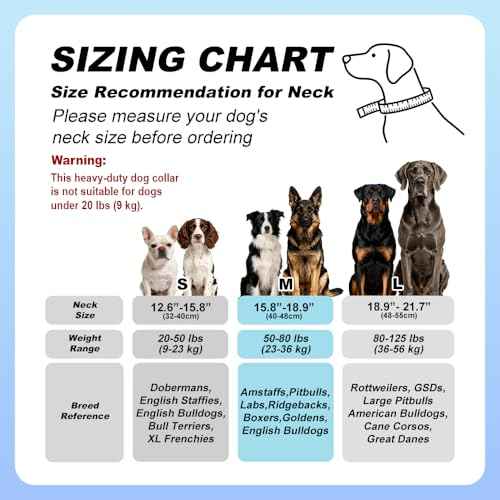 Heavy Duty Thick Dog Collar with Metal Buckle for Large Dogs (L – Fits Neck 18.9"-21.7" / Classic Zebra Print)