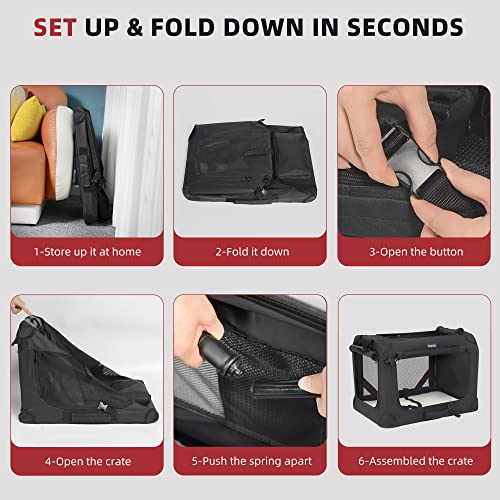 Large Cat Carrier for 2 Cats (Black / 24.0"L x 17.0"W x 17.0"H)