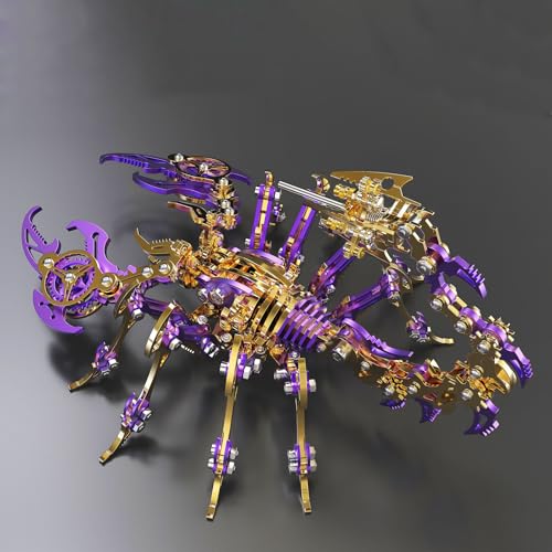 Scorpion 3D Metal Puzzles Kits for Adults Teens (Gold and Purple)