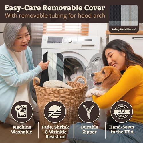 Rectangle Cozy Cave Dog Bed (Barkley Black Diamond / Medium)