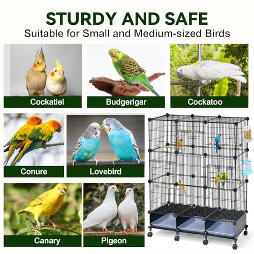 Encrypted Metal Bird Cage (16.1"L x 12.6"W x 7.3"H)