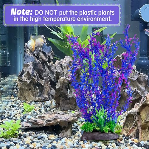 Aquarium Plastic Plants Aquarium Decor Artificial Fish Tank Plants (D / 20.4 in)