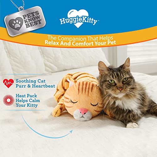 HuggieKitty Comfort Purring Companion with Heartbeat Sleep Aide for Cats & Kittens (Orange)