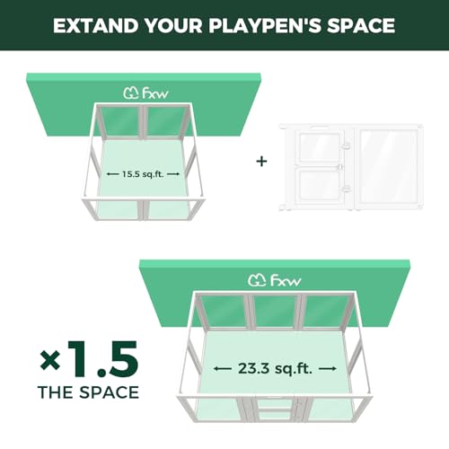 Add On Whelping Gate & Panel for AuraSpace Acrylic Indoor Dog Playpen (White / 30"H)