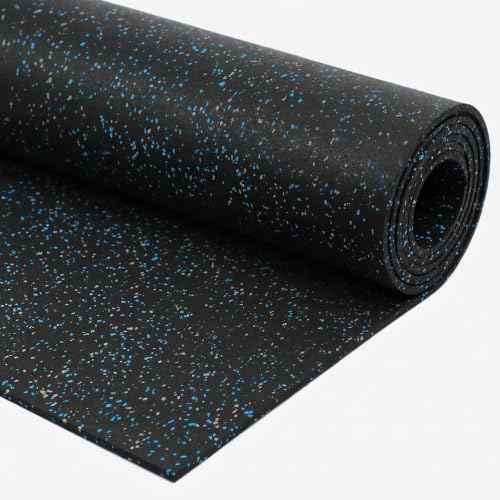 Traxxon by FlooringInc Rubber Gym Flooring Roll (Blue/Grey / 180"L x 48"W x 0.3"Th)